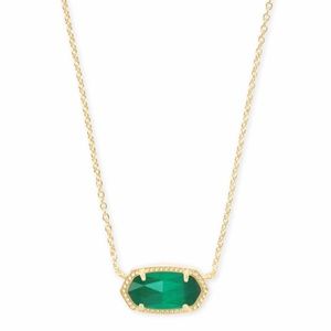 Kendra Scott Elisa Gold Necklace Emerald Cats Eye